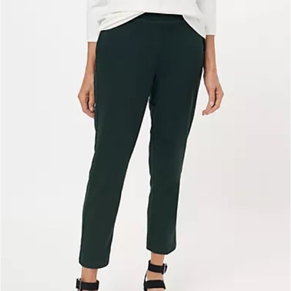 Susan Graver Women 4X Evergreen Milano Knit Pull-On Slim Leg Ankle Pants NWOT - Picture 1 of 10